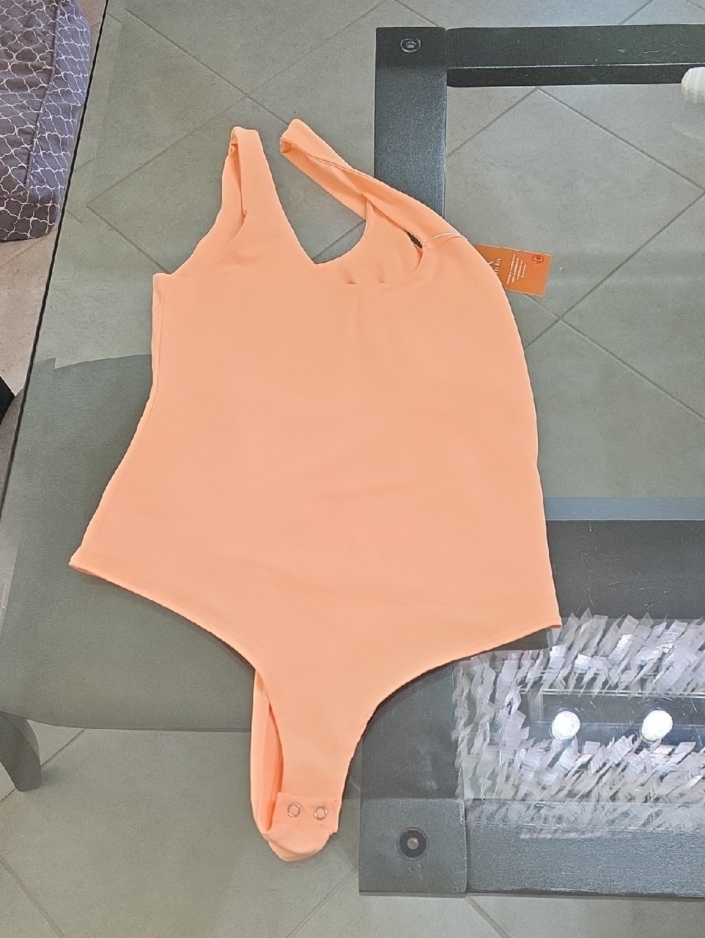 ReoRia Peach Stretch Tank Bodysuit